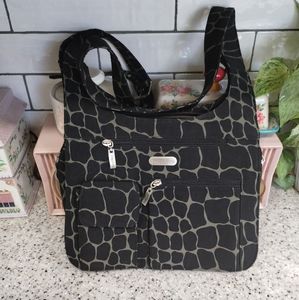 Baggallini Black and Gray Patterned Crossbody Bag